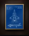 F-35B Fighter Jet Blueprint Wall Art – Military Aircraft Print