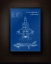 F-35B Fighter Jet Blueprint Wall Art – Military Aircraft Print
