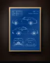 Aston Martin Blueprint Wall Art – Technical Drawing Print
