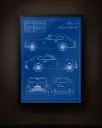 Aston Martin Blueprint Wall Art – Technical Drawing Print