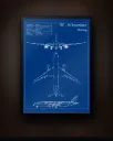 Boeing 787 Blueprint Wall Art – Aircraft Technical Drawing Print