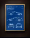 Porsche 911 Blueprint Wall Art – Automotive Engineering Poster