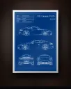 Porsche 911 Blueprint Wall Art – Automotive Engineering Poster