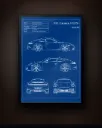 Porsche 911 Blueprint Wall Art – Automotive Engineering Poster