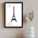 Modern Architecture Blueprint Wall Art - Eiffel Tower -Building Technical Drawing Print