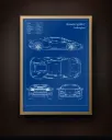 Lamborghini Huracán LP580-2 Blueprint Wall Art – Car Technical Drawing Print