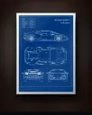 Lamborghini Huracán LP580-2 Blueprint Wall Art – Car Technical Drawing Print