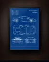 Lamborghini Huracán LP580-2 Blueprint Wall Art – Car Technical Drawing Print